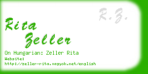 rita zeller business card